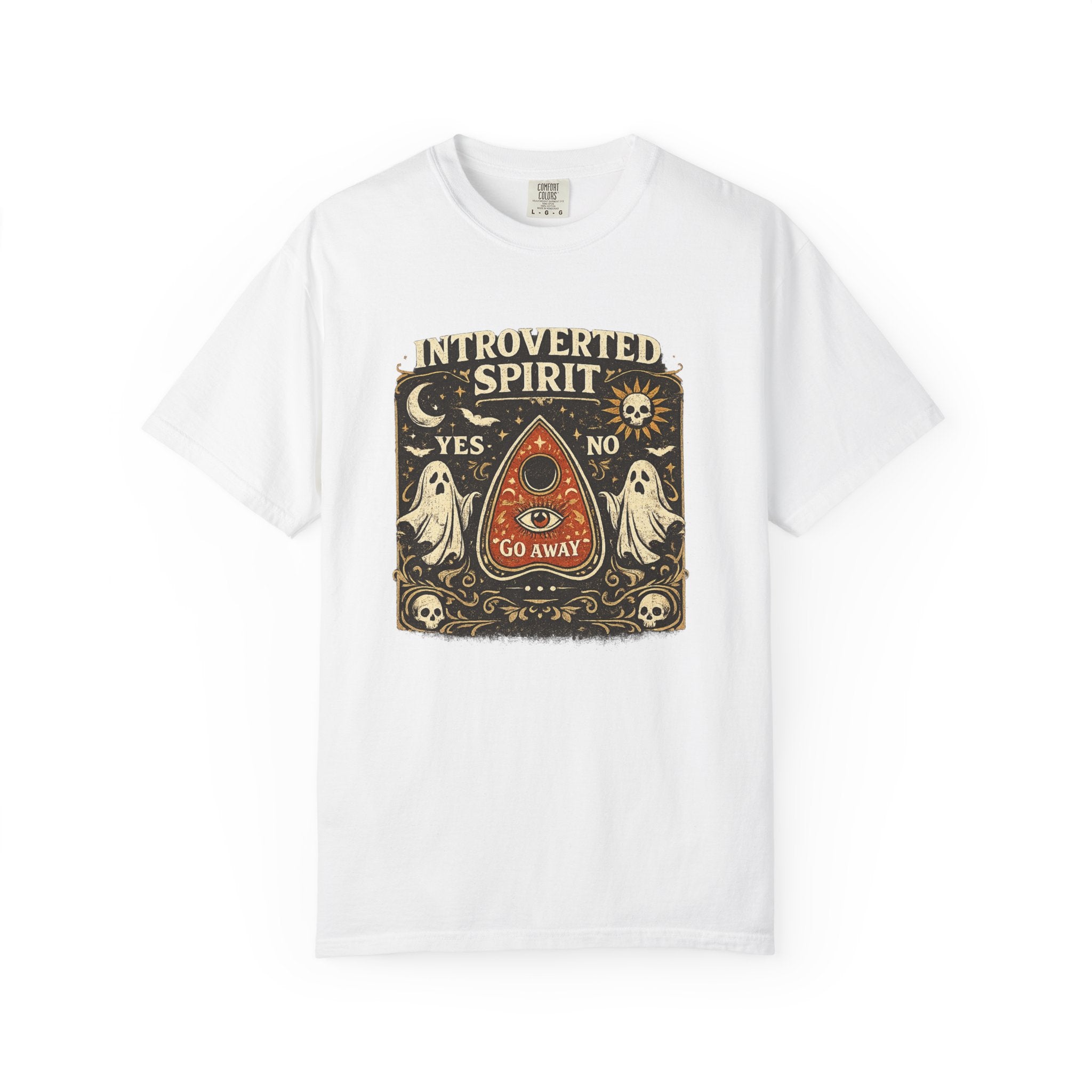 Introverted Spirit T-Shirt — Ouija Planchette 'Go Away' Gothic Graphic Tee