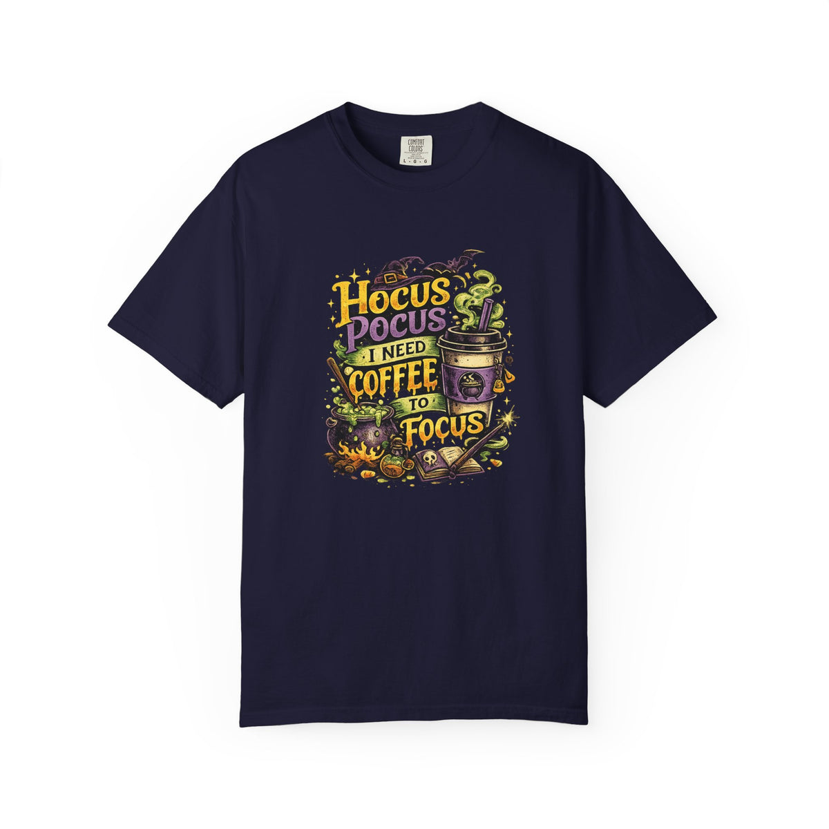 Hocus Pocus I Need Coffee T-Shirt — Halloween Witch Coffee Tee