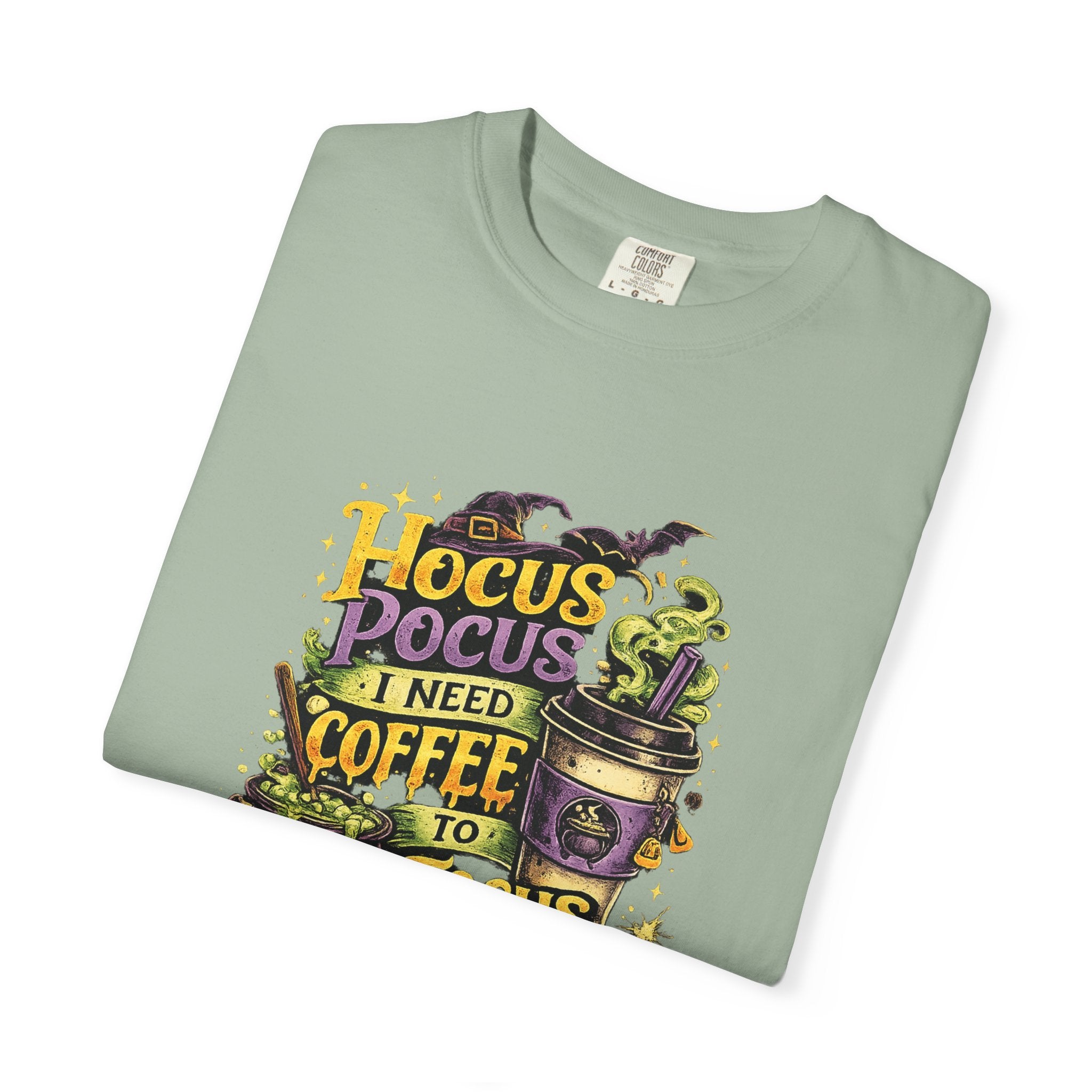 Hocus Pocus I Need Coffee T-Shirt — Halloween Witch Coffee Tee