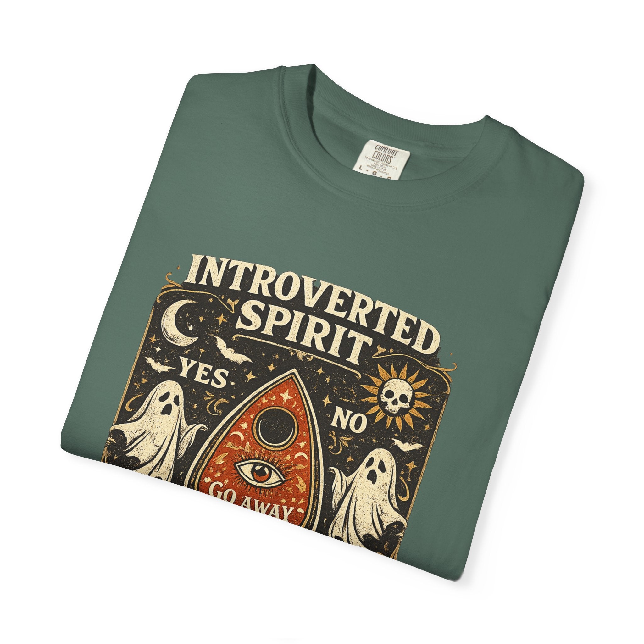 Introverted Spirit T-Shirt — Ouija Planchette 'Go Away' Gothic Graphic Tee