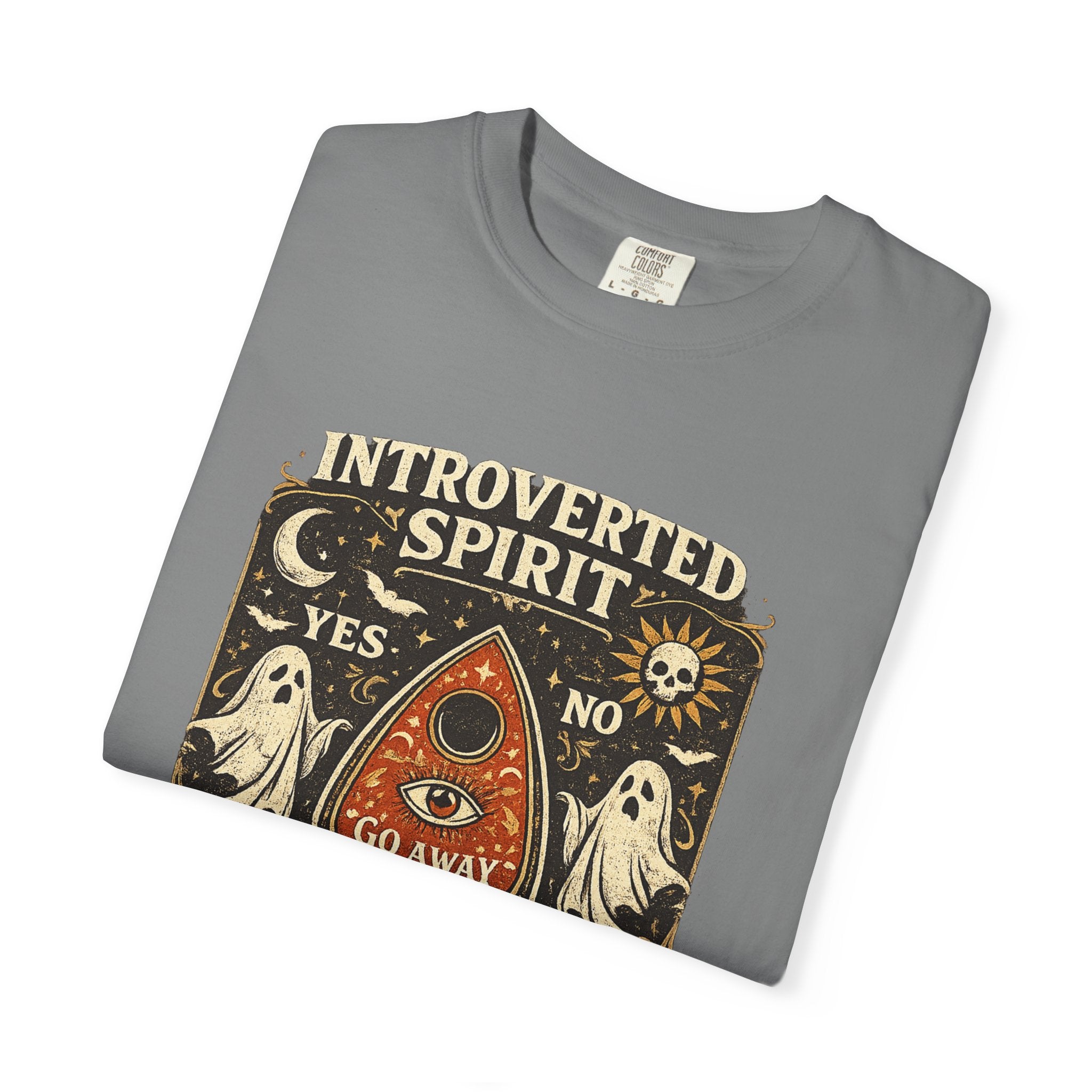 Introverted Spirit T-Shirt — Ouija Planchette 'Go Away' Gothic Graphic Tee