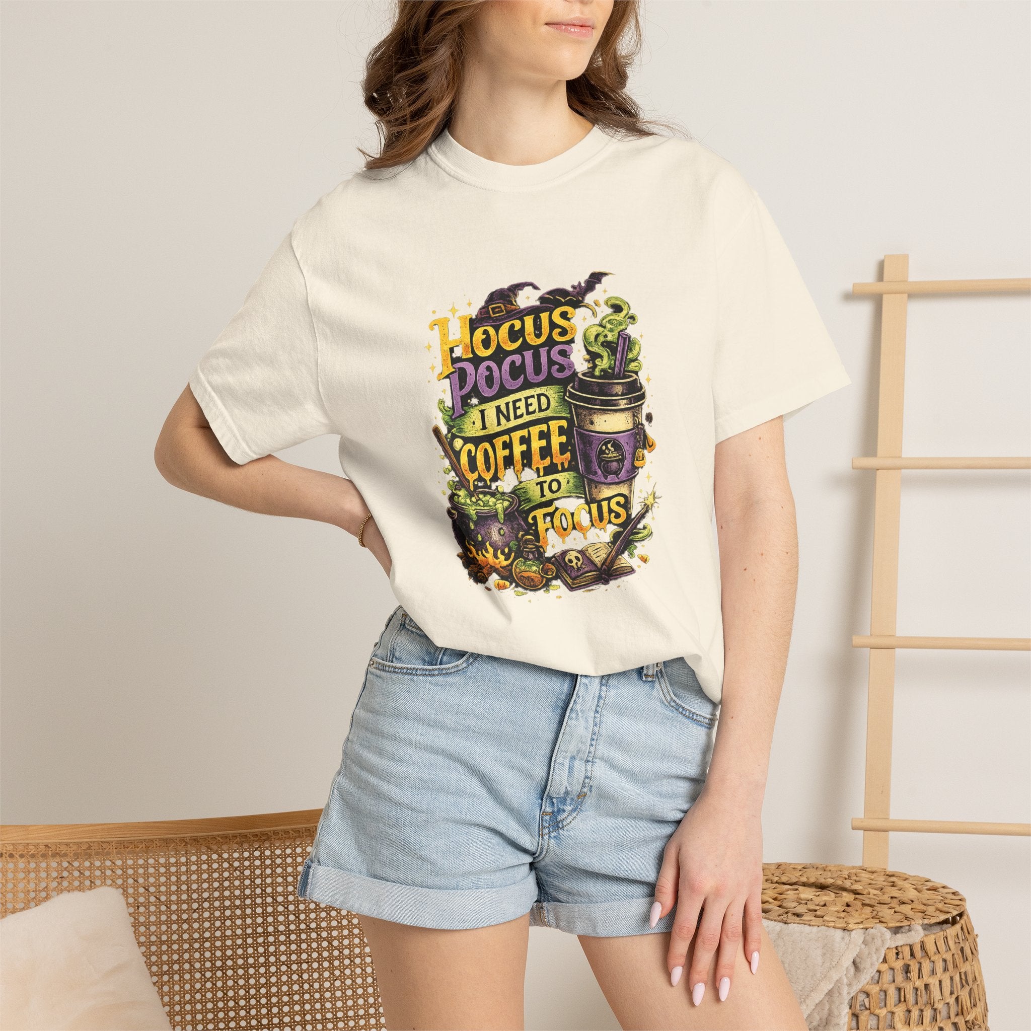 Hocus Pocus I Need Coffee T-Shirt — Halloween Witch Coffee Tee