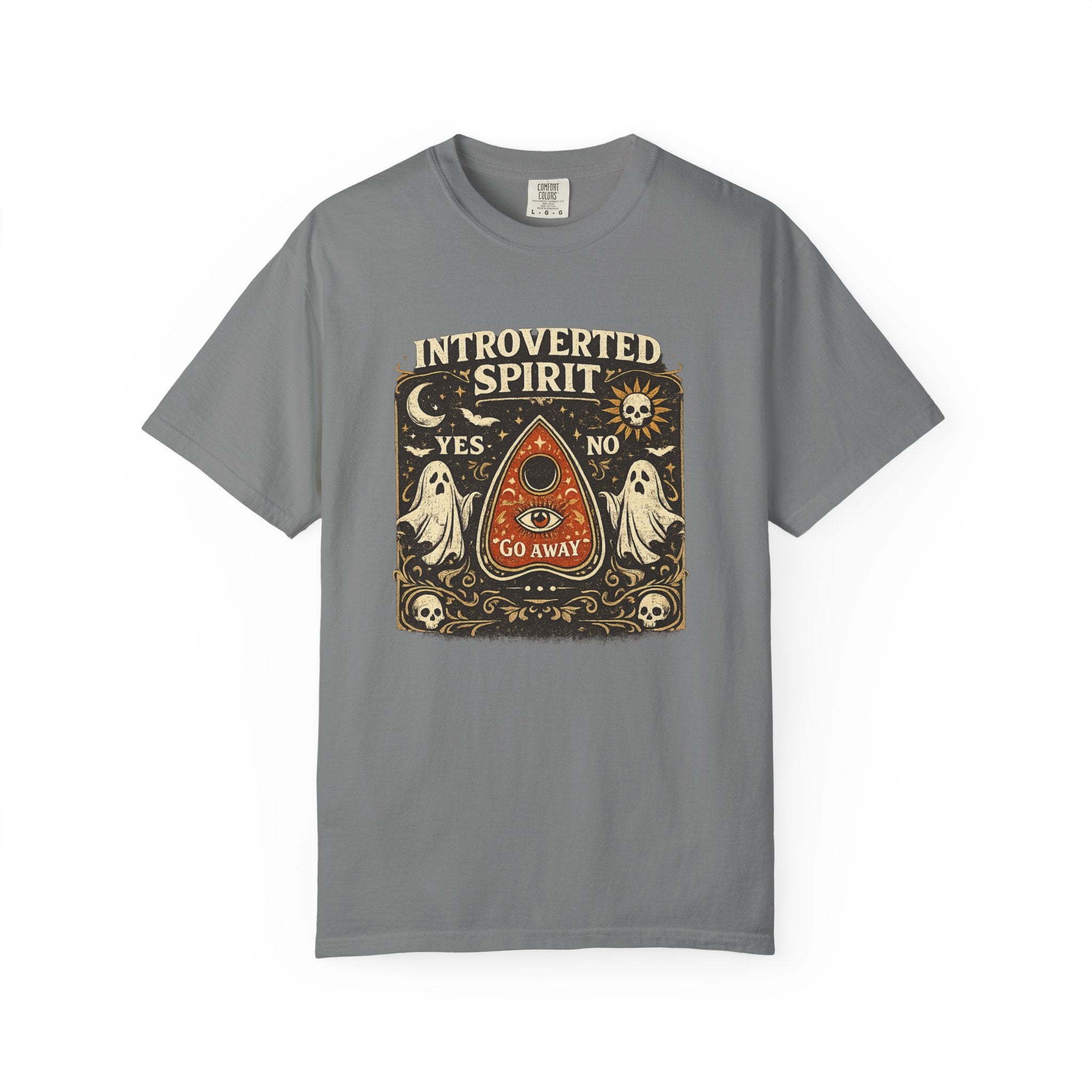 Introverted Spirit T-Shirt — Ouija Planchette 'Go Away' Gothic Graphic Tee