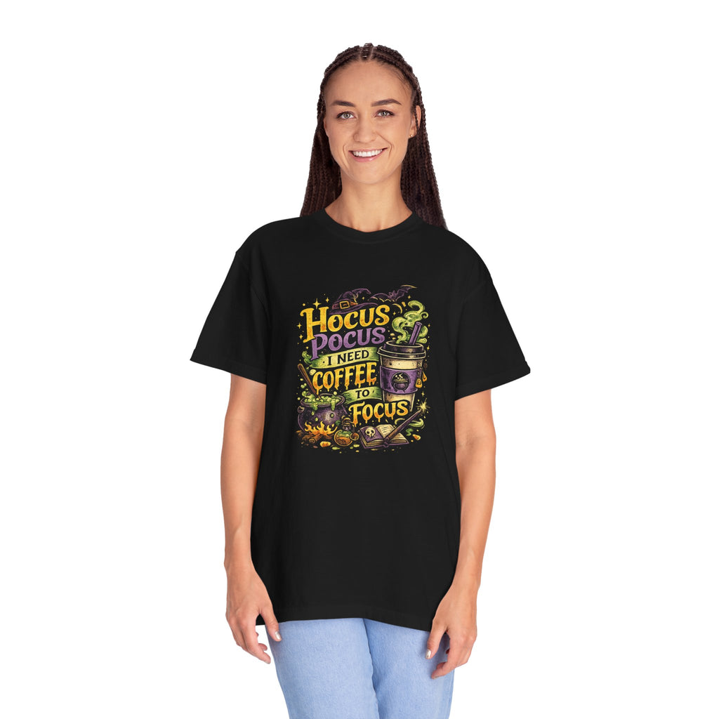 Hocus Pocus I Need Coffee T-Shirt — Halloween Witch Coffee Tee