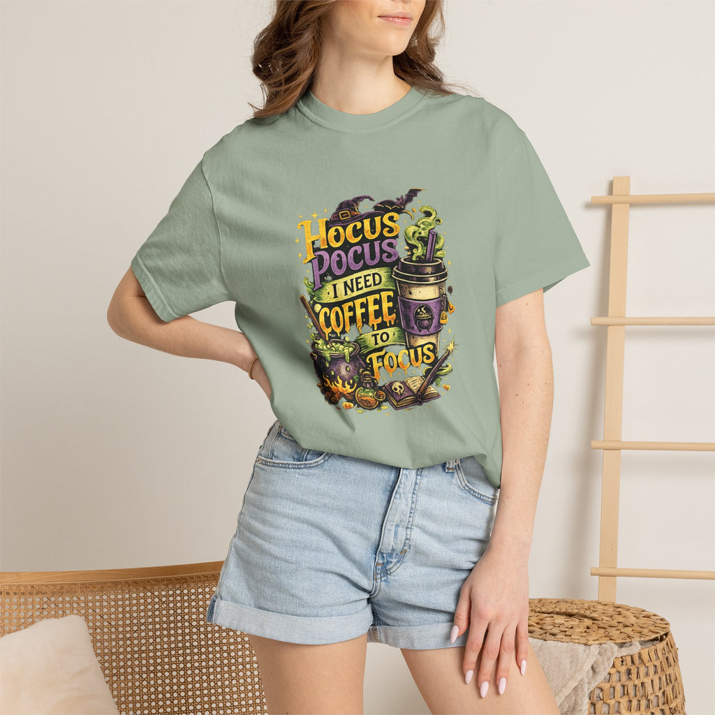 Hocus Pocus I Need Coffee T-Shirt — Halloween Witch Coffee Tee