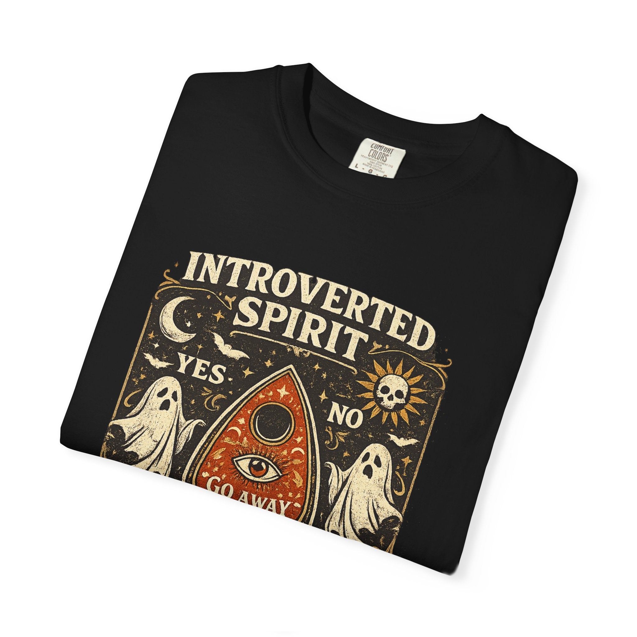 Introverted Spirit T-Shirt — Ouija Planchette 'Go Away' Gothic Graphic Tee