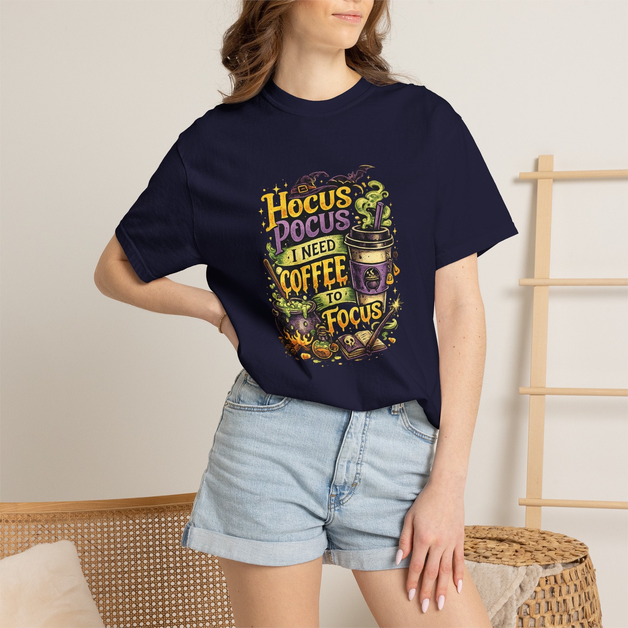 Hocus Pocus I Need Coffee T-Shirt — Halloween Witch Coffee Tee