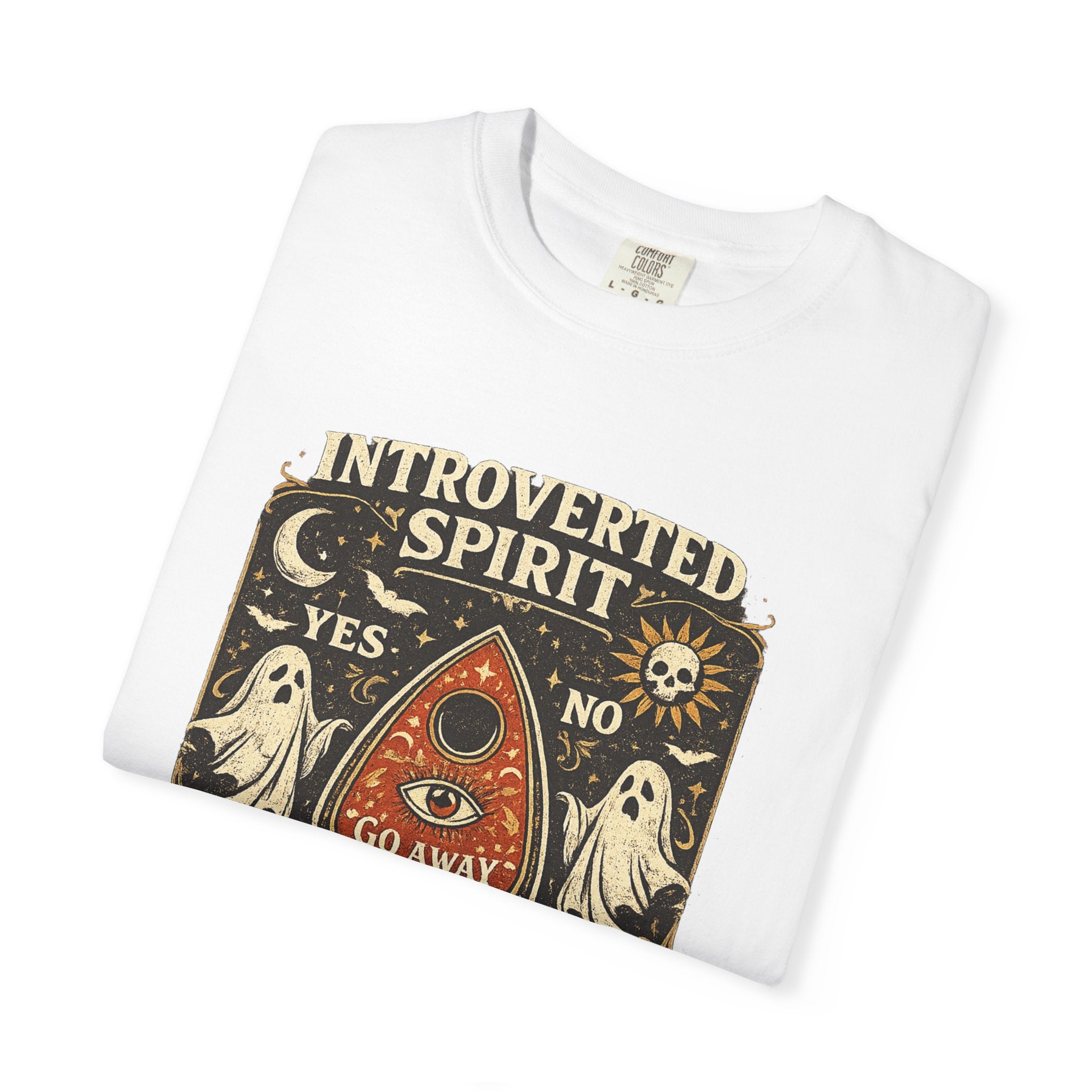 Introverted Spirit T-Shirt — Ouija Planchette 'Go Away' Gothic Graphic Tee