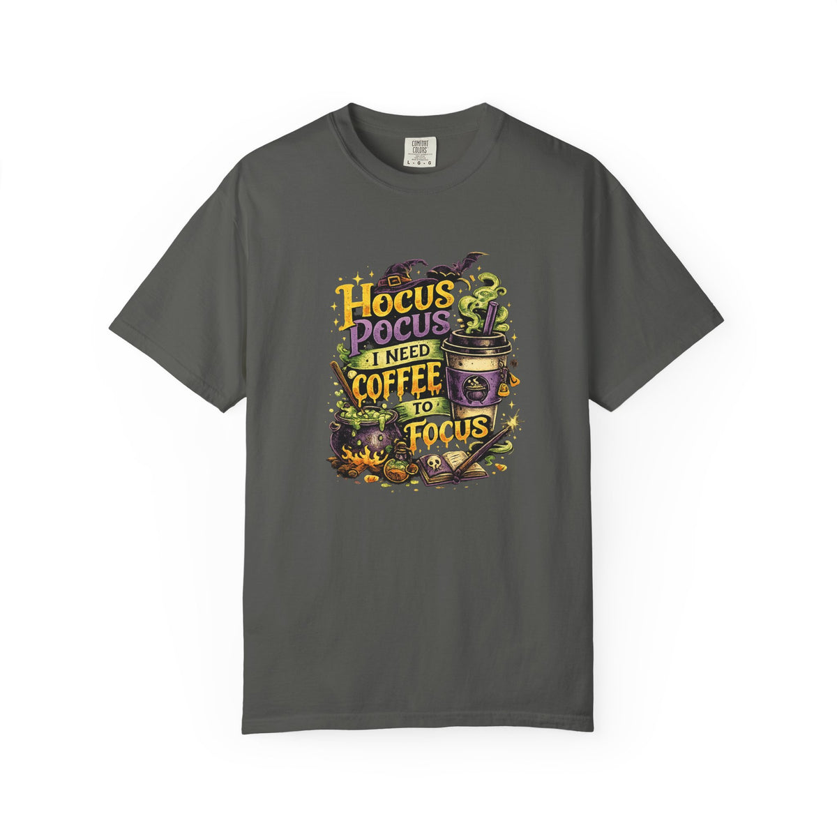 Hocus Pocus I Need Coffee T-Shirt — Halloween Witch Coffee Tee