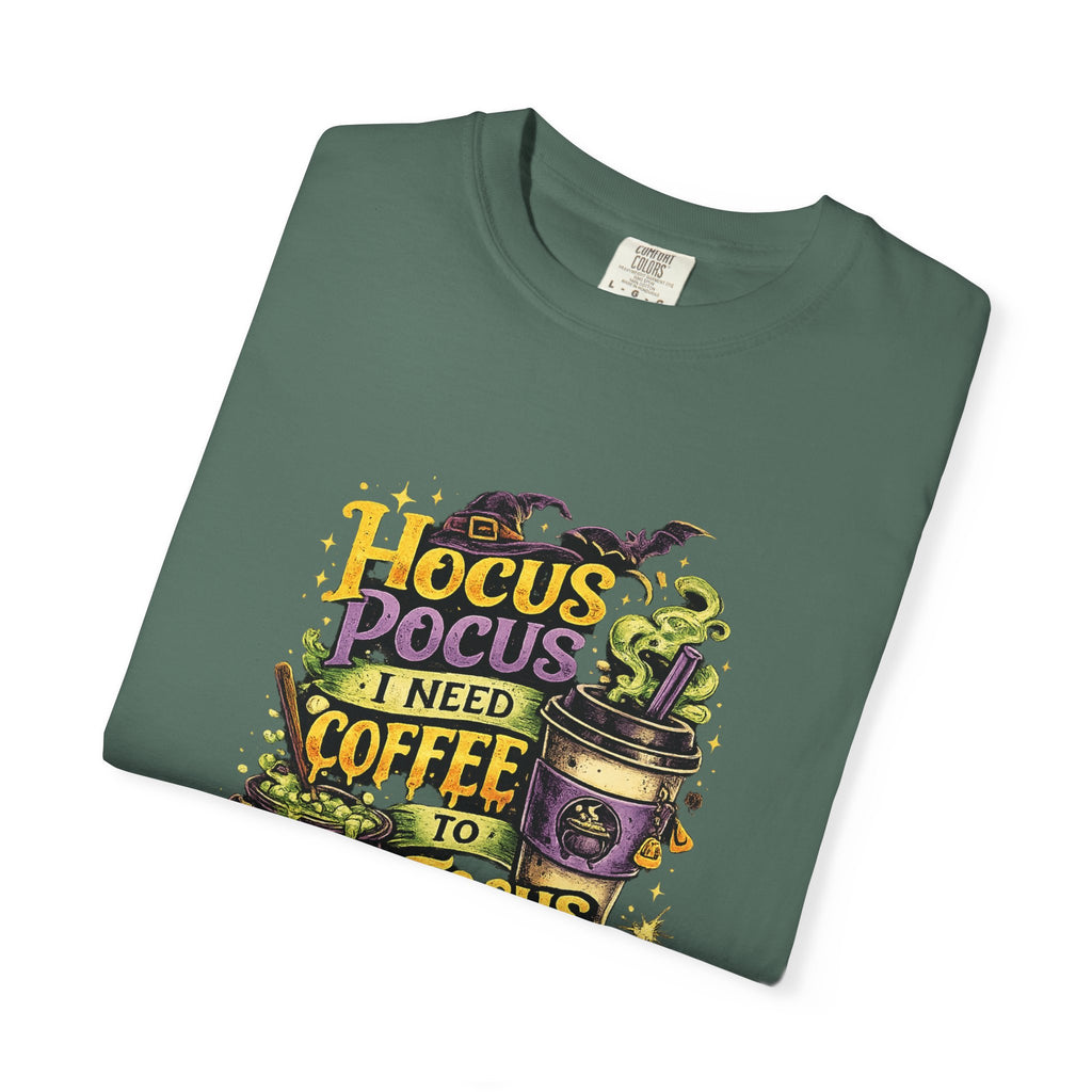 Hocus Pocus I Need Coffee T-Shirt — Halloween Witch Coffee Tee