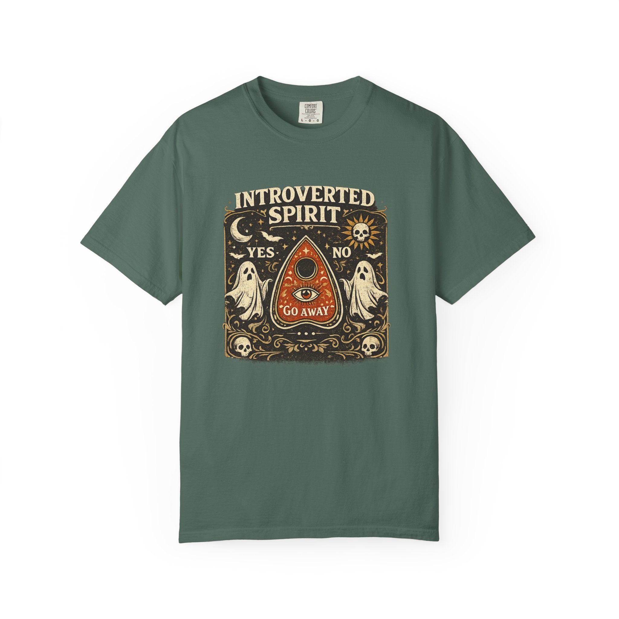 Introverted Spirit T-Shirt — Ouija Planchette 'Go Away' Gothic Graphic Tee