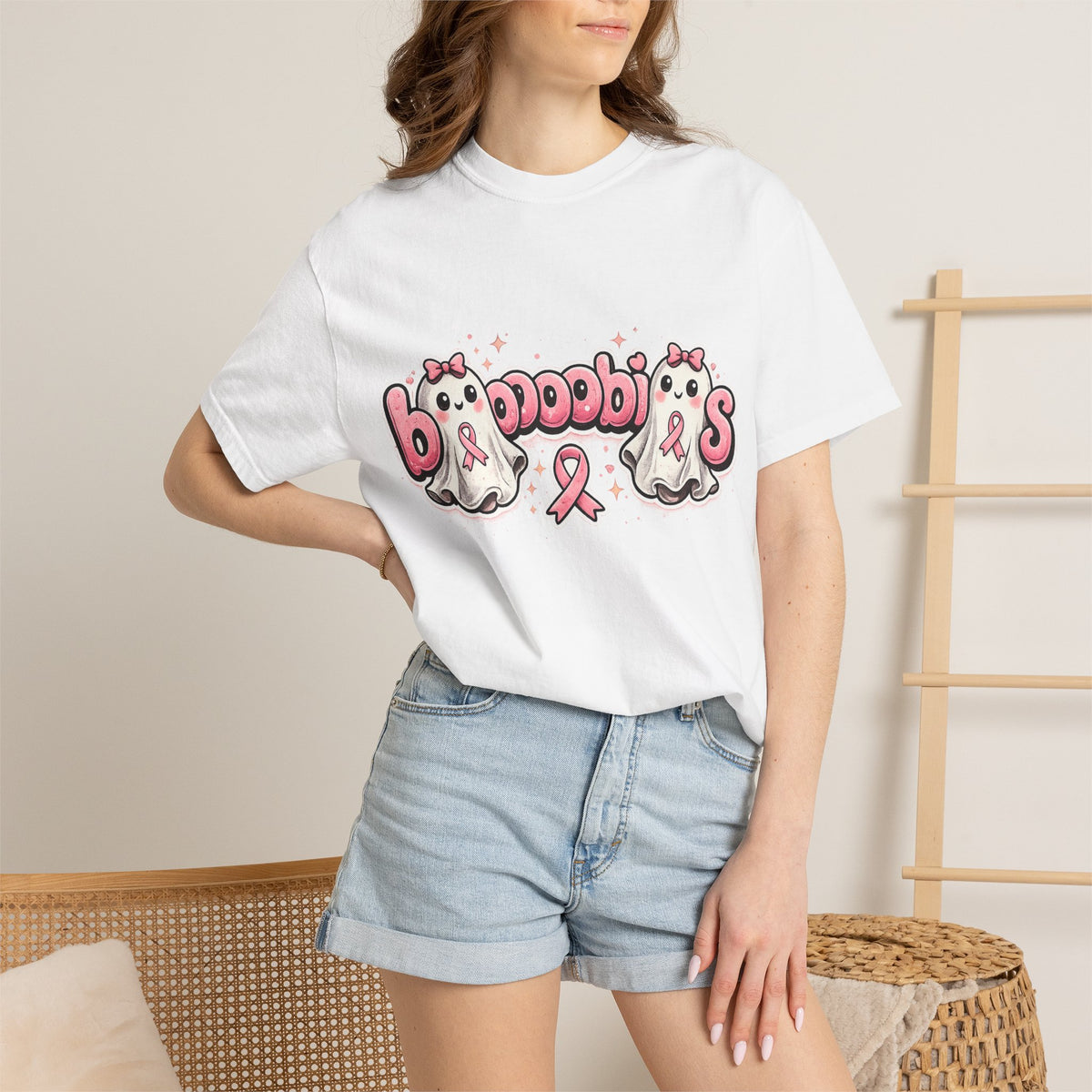Breast Cancer Awareness 'Boobies' Ghost Tee