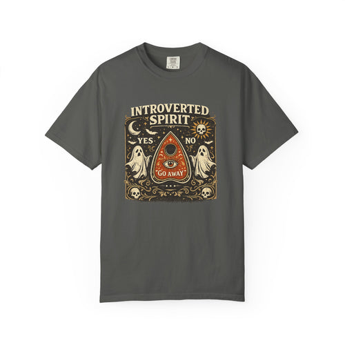 Introverted Spirit T-Shirt — Ouija Planchette 'Go Away' Gothic Graphic Tee