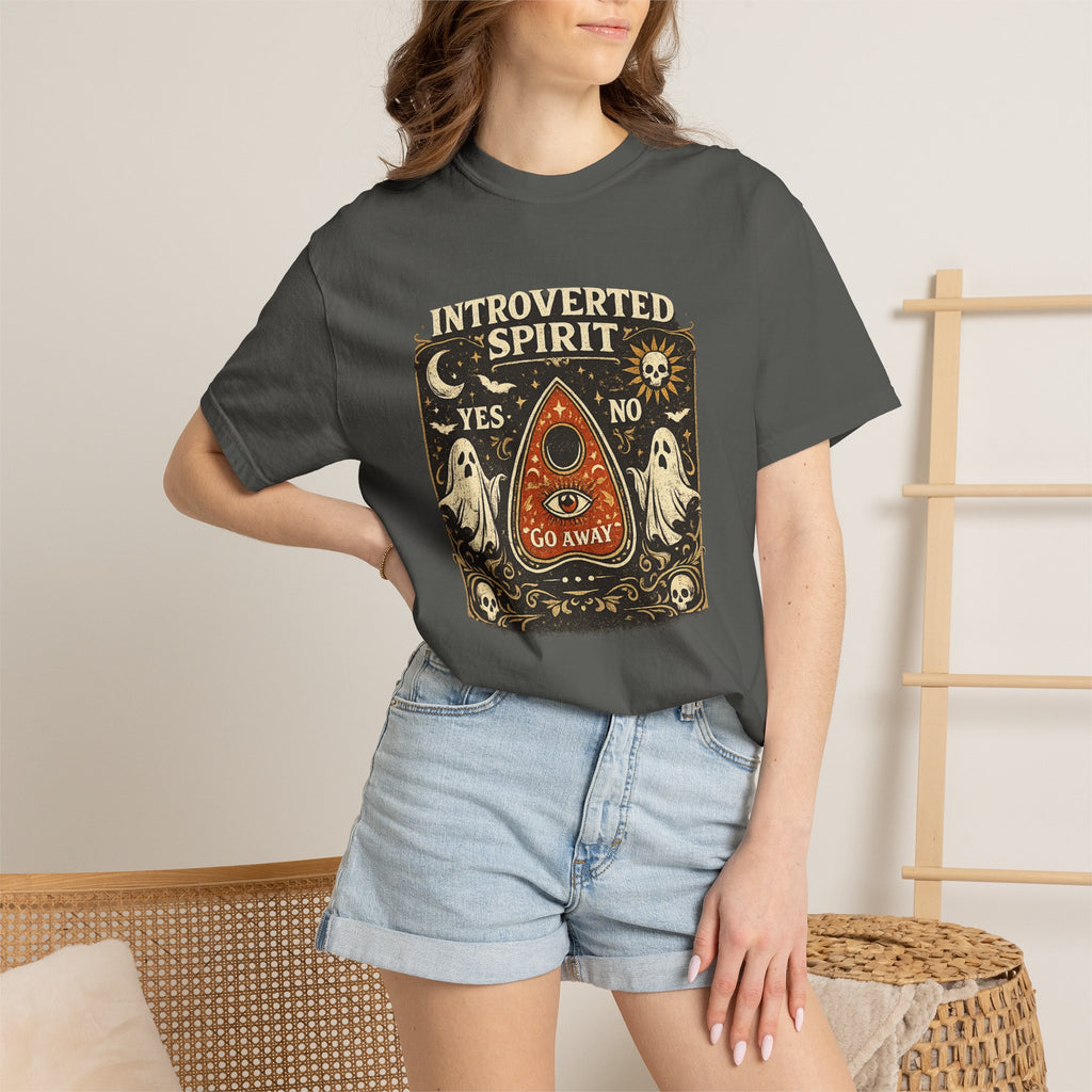 Introverted Spirit T-Shirt — Ouija Planchette 'Go Away' Gothic Graphic Tee