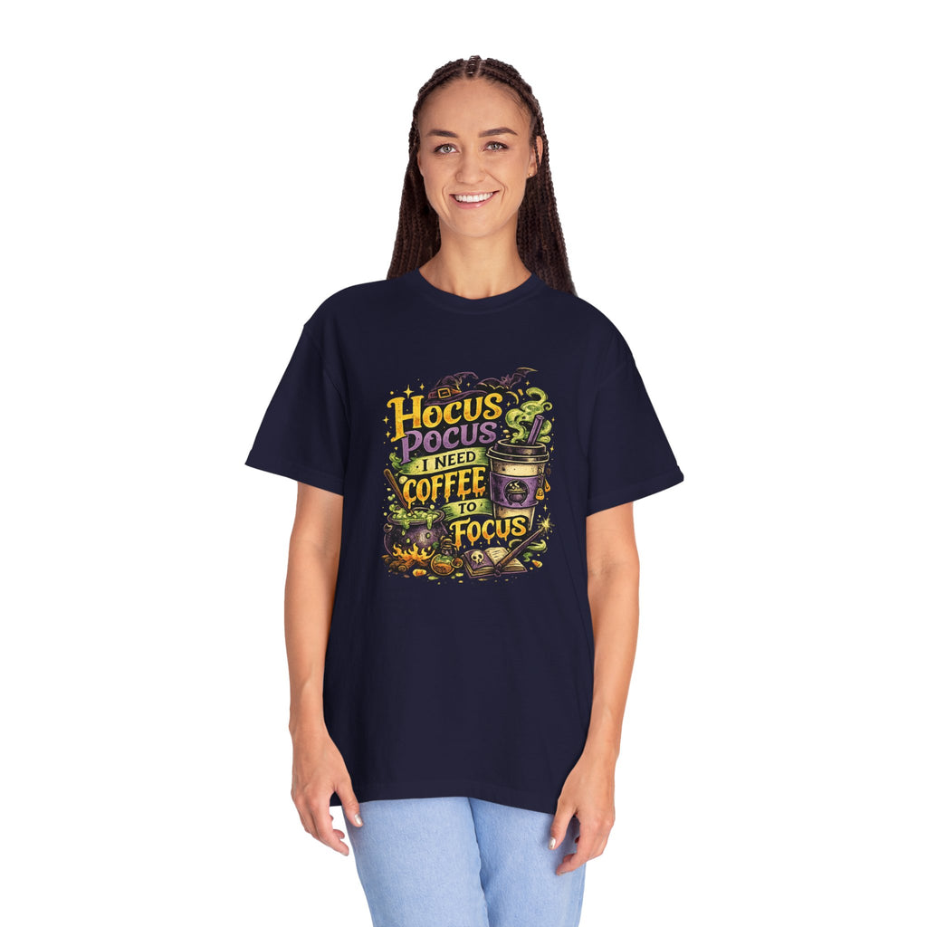 Hocus Pocus I Need Coffee T-Shirt — Halloween Witch Coffee Tee