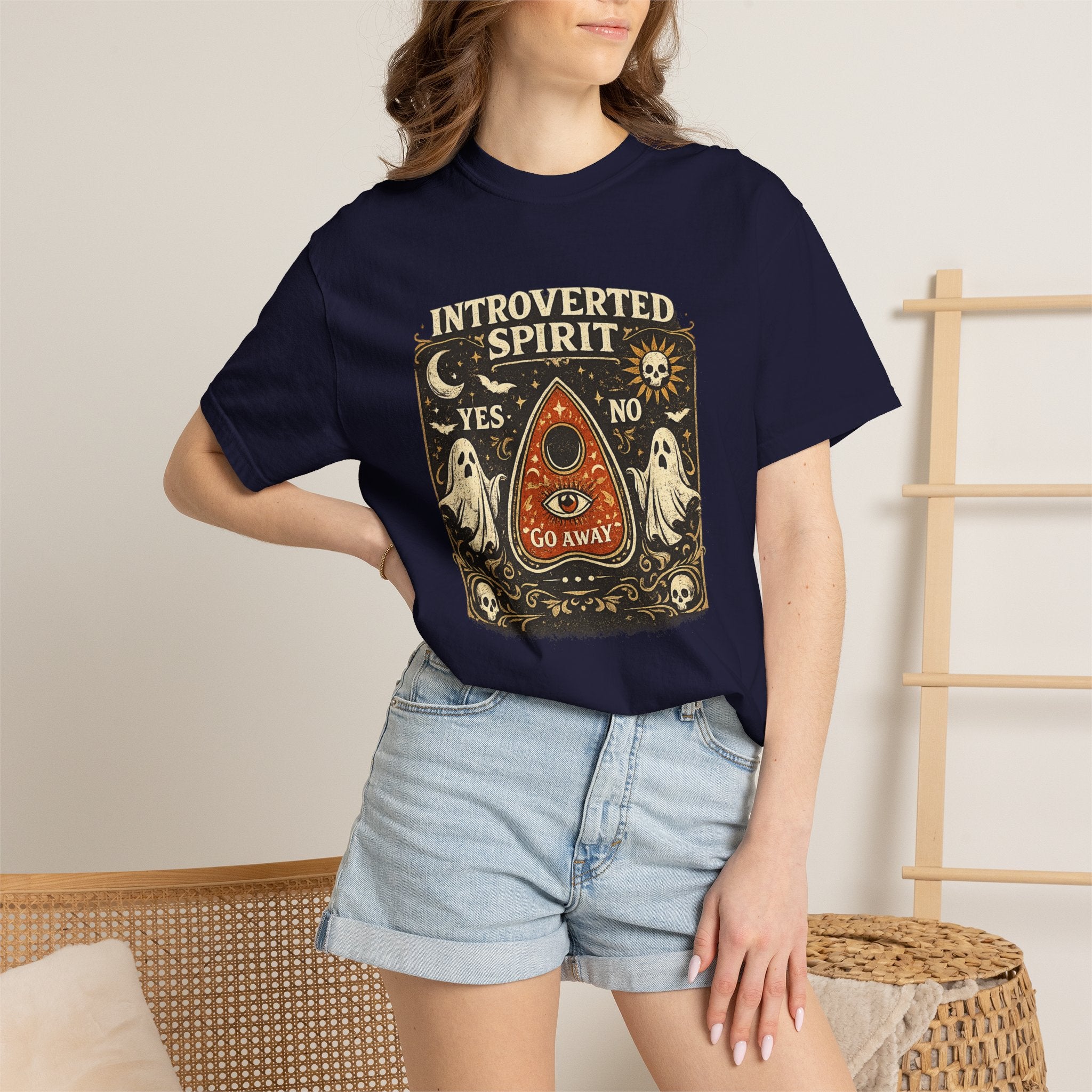 Introverted Spirit T-Shirt — Ouija Planchette 'Go Away' Gothic Graphic Tee