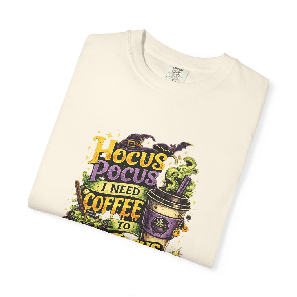 Hocus Pocus I Need Coffee T-Shirt — Halloween Witch Coffee Tee