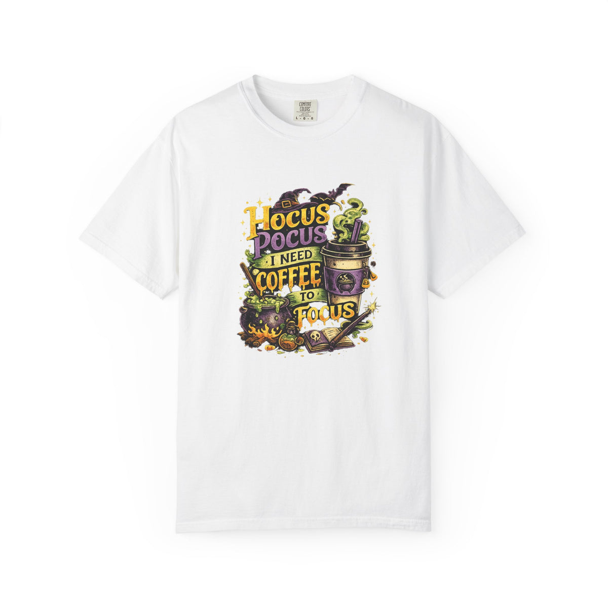 Hocus Pocus I Need Coffee T-Shirt — Halloween Witch Coffee Tee