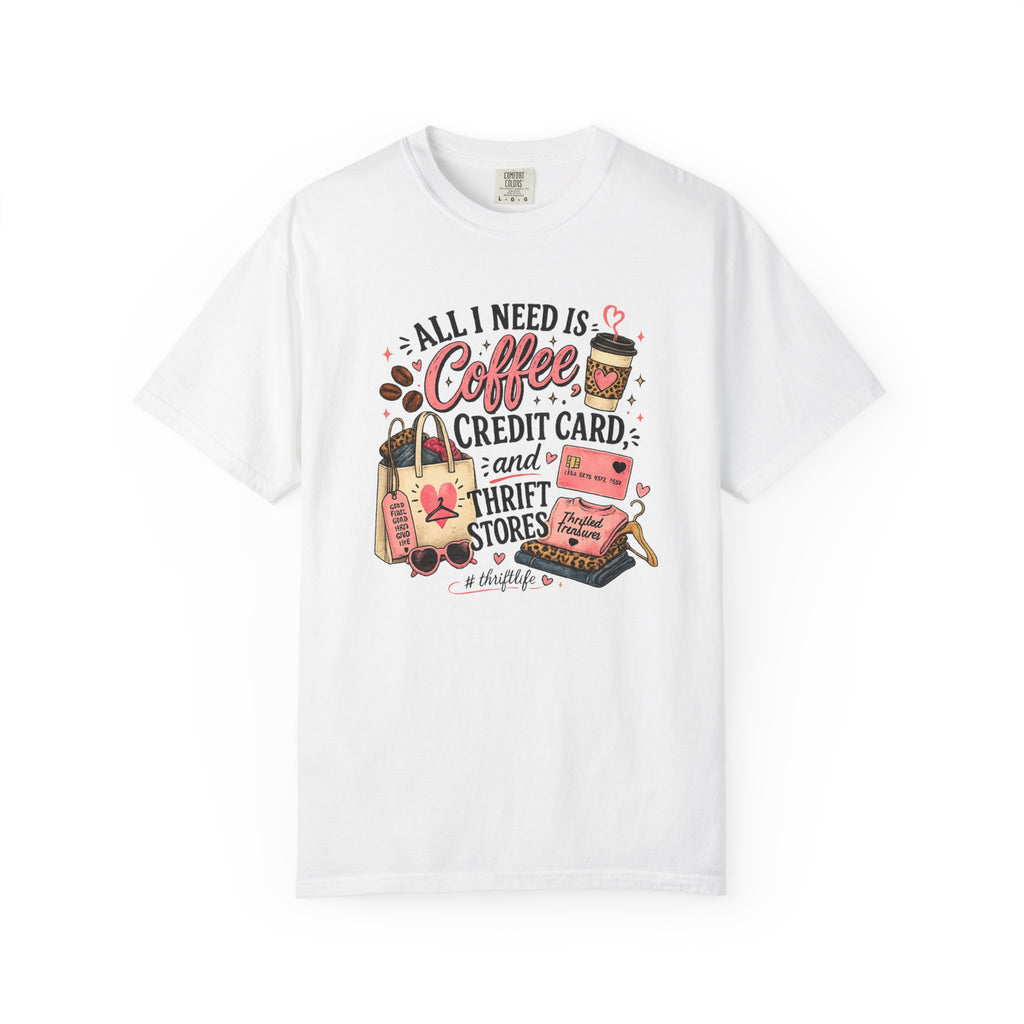 Coffee, Credit Card, and Thrift Stores Tee Shirt