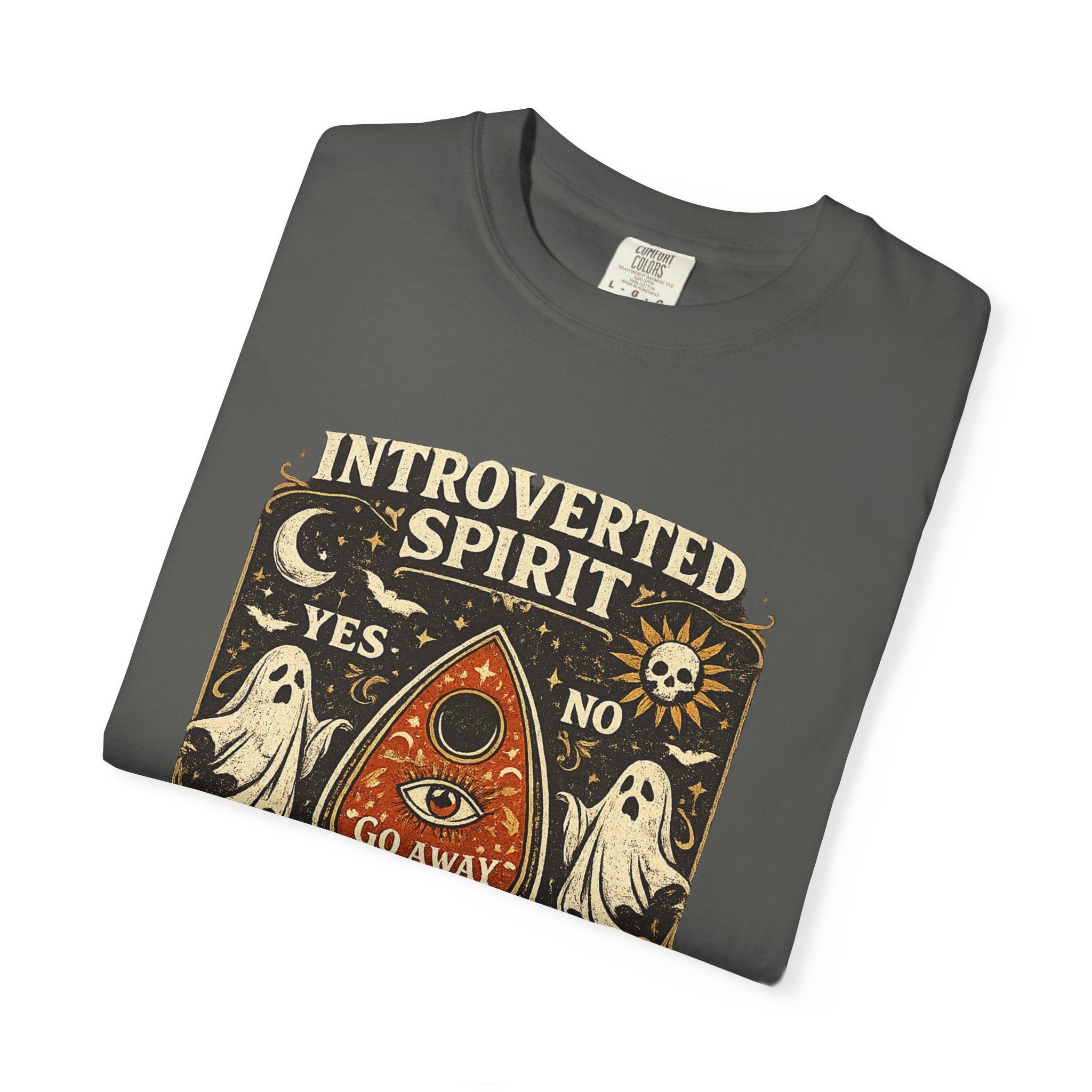 Introverted Spirit T-Shirt — Ouija Planchette 'Go Away' Gothic Graphic Tee