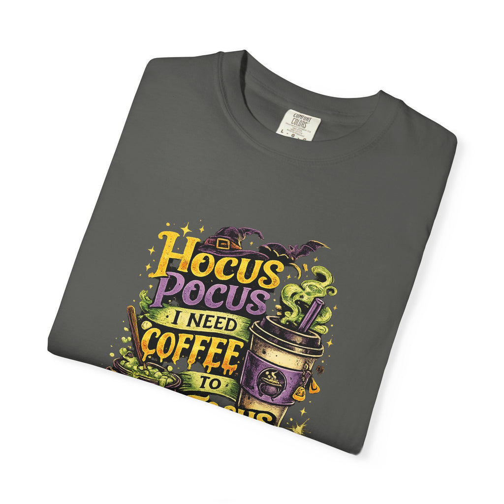 Hocus Pocus I Need Coffee T-Shirt — Halloween Witch Coffee Tee