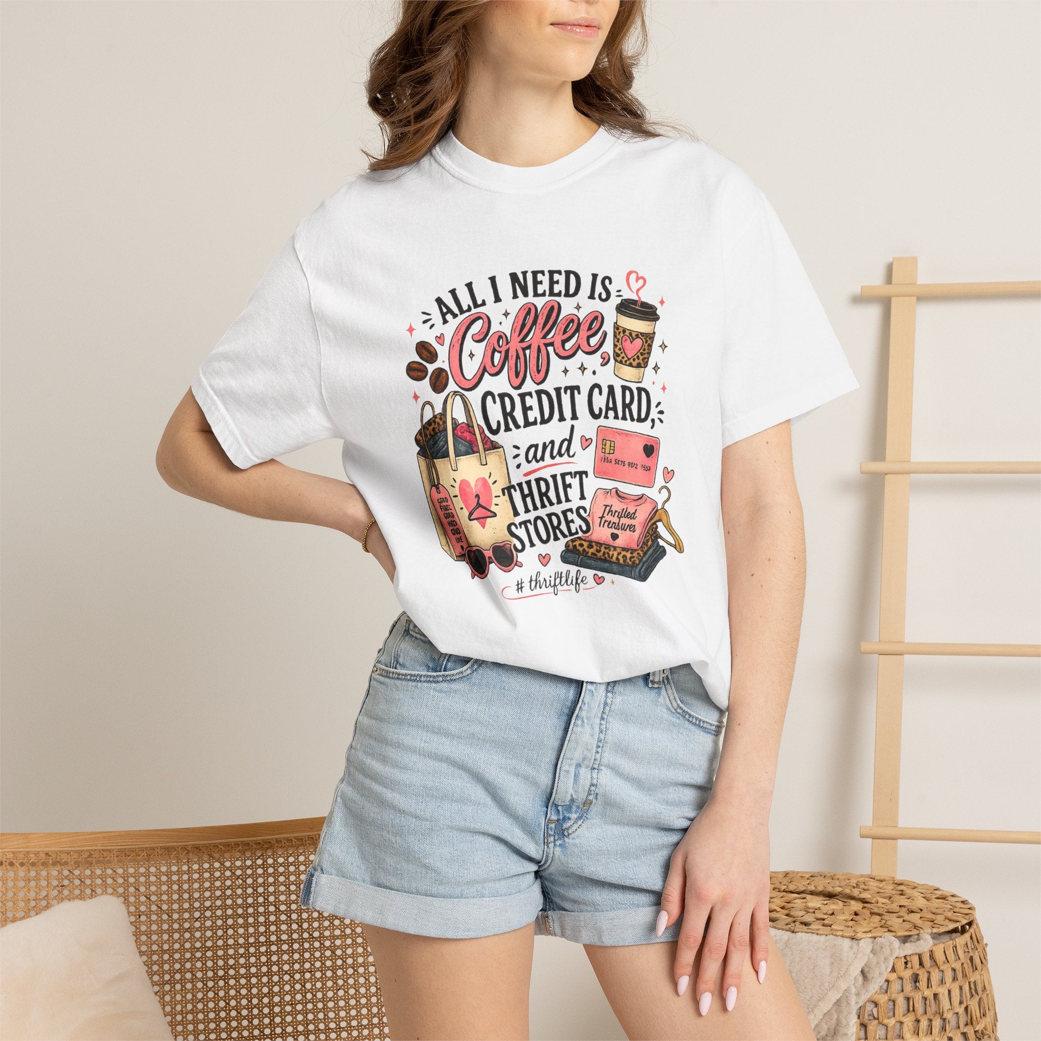 Coffee, Credit Card, and Thrift Stores Tee Shirt